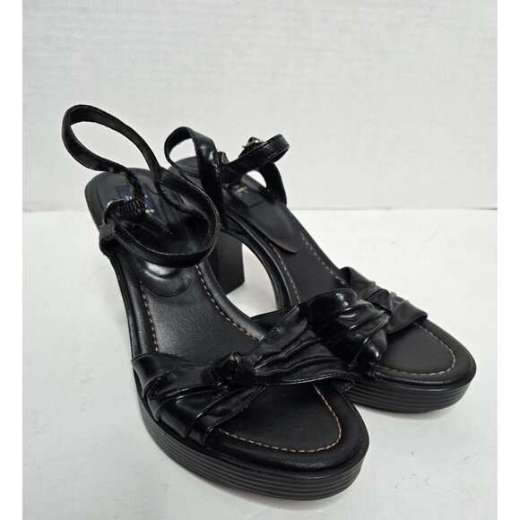 Vintage 90s L.e.i. Black Chunky Platform High Heels size 10 - Picture 2 of 13